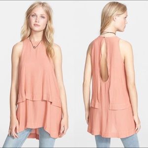 Free People peach Layer In Love tunic top